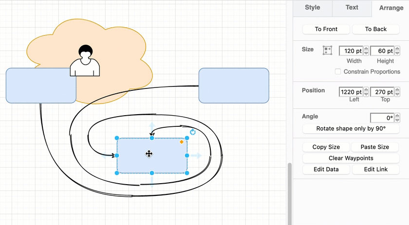 Click Clear Waypoints in the Arrange tab to reset one or more selected connectors back to their most direct routes