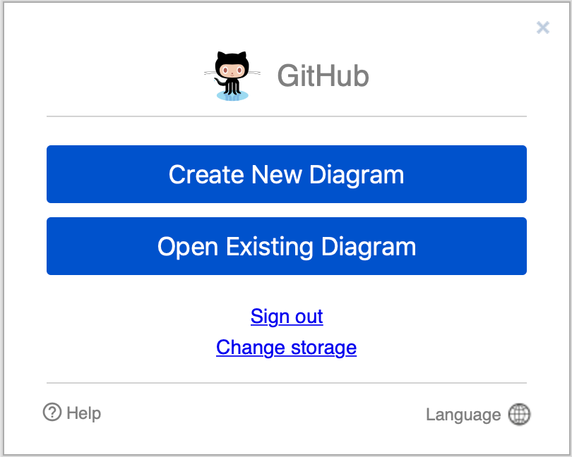 Start diagramming on Github