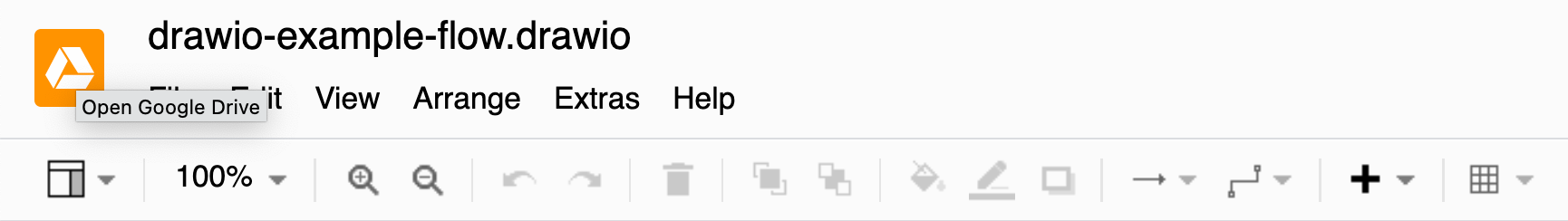 Click on the logo at the top left to return to Google Drive from the diagrams.net editor