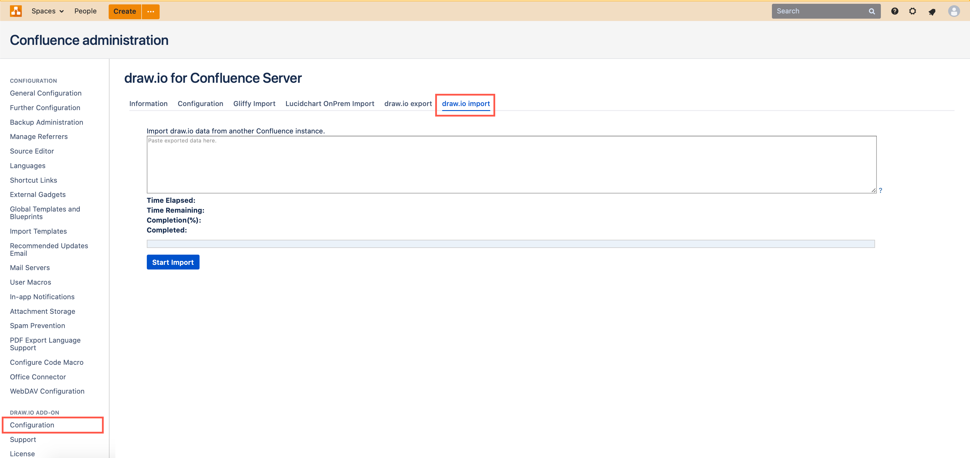 Import draw.io diagram data from another Confluence instance