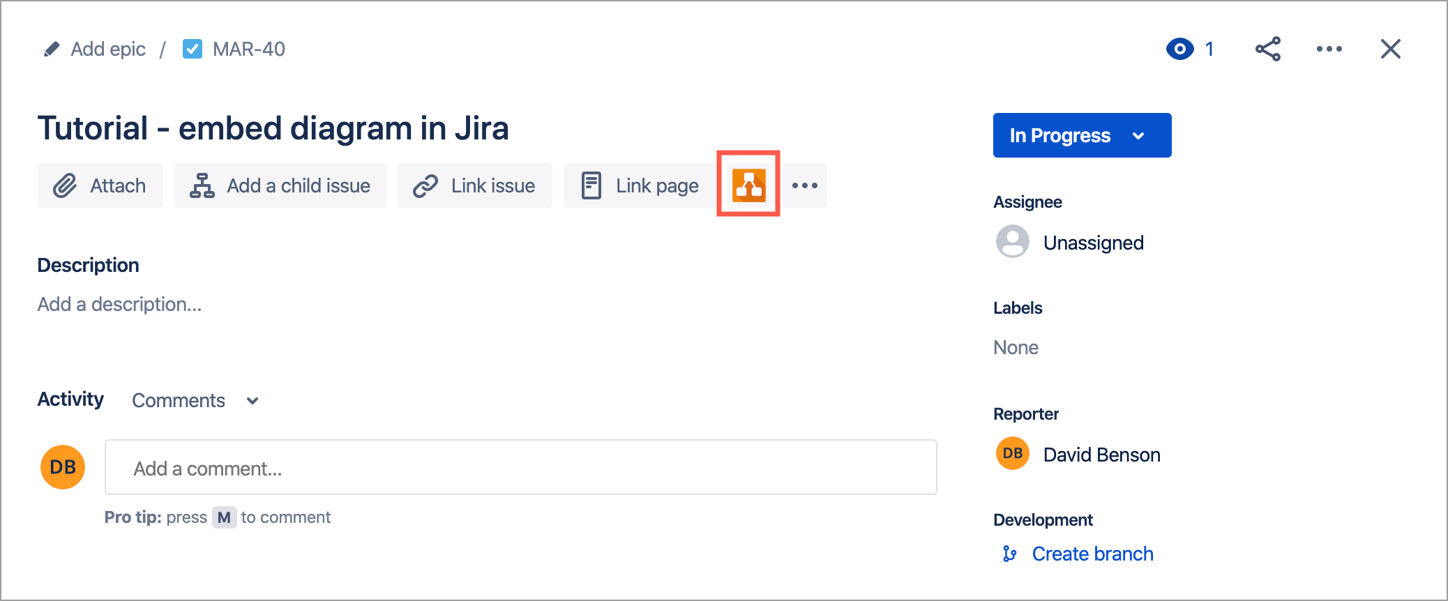 Display the draw.io diagrams section in your Jira Cloud tickets